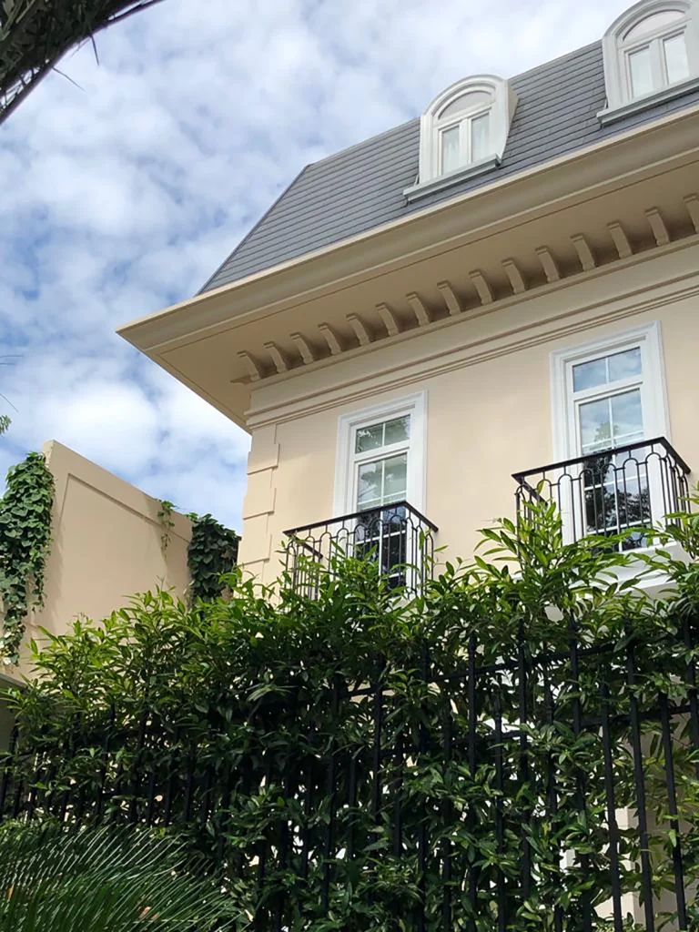 Exterior view of Pakubuwono Residence with white UPVC windows