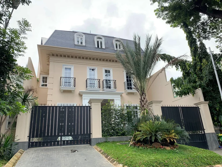 Exterior view of Pakubuwono Residence with white UPVC windows