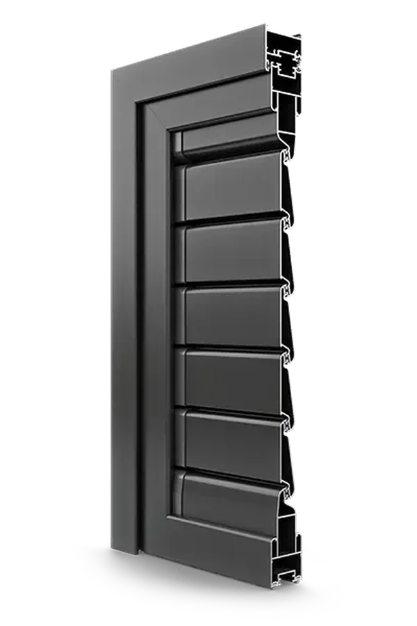 Aluminium window shutter with lamella