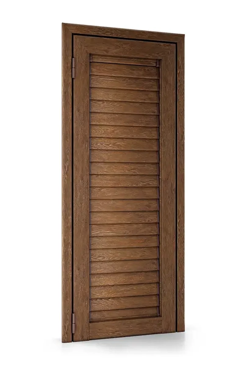 Aluminium window shutter in wood decor