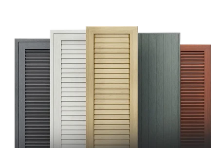 Selection of external window shutter, available in many different colours and decors.