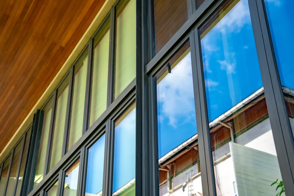 Facade Details of Soundproof, Double Glazed UPVC windows