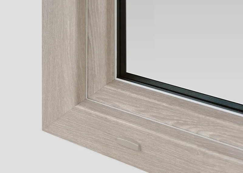 UPVC in wood decor with white seals